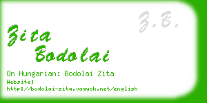 zita bodolai business card